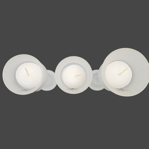 Set of 3 Frosted Glass Angel Stem Candle Holders – Holiday Pedestal Decor - Picture 6 of 7